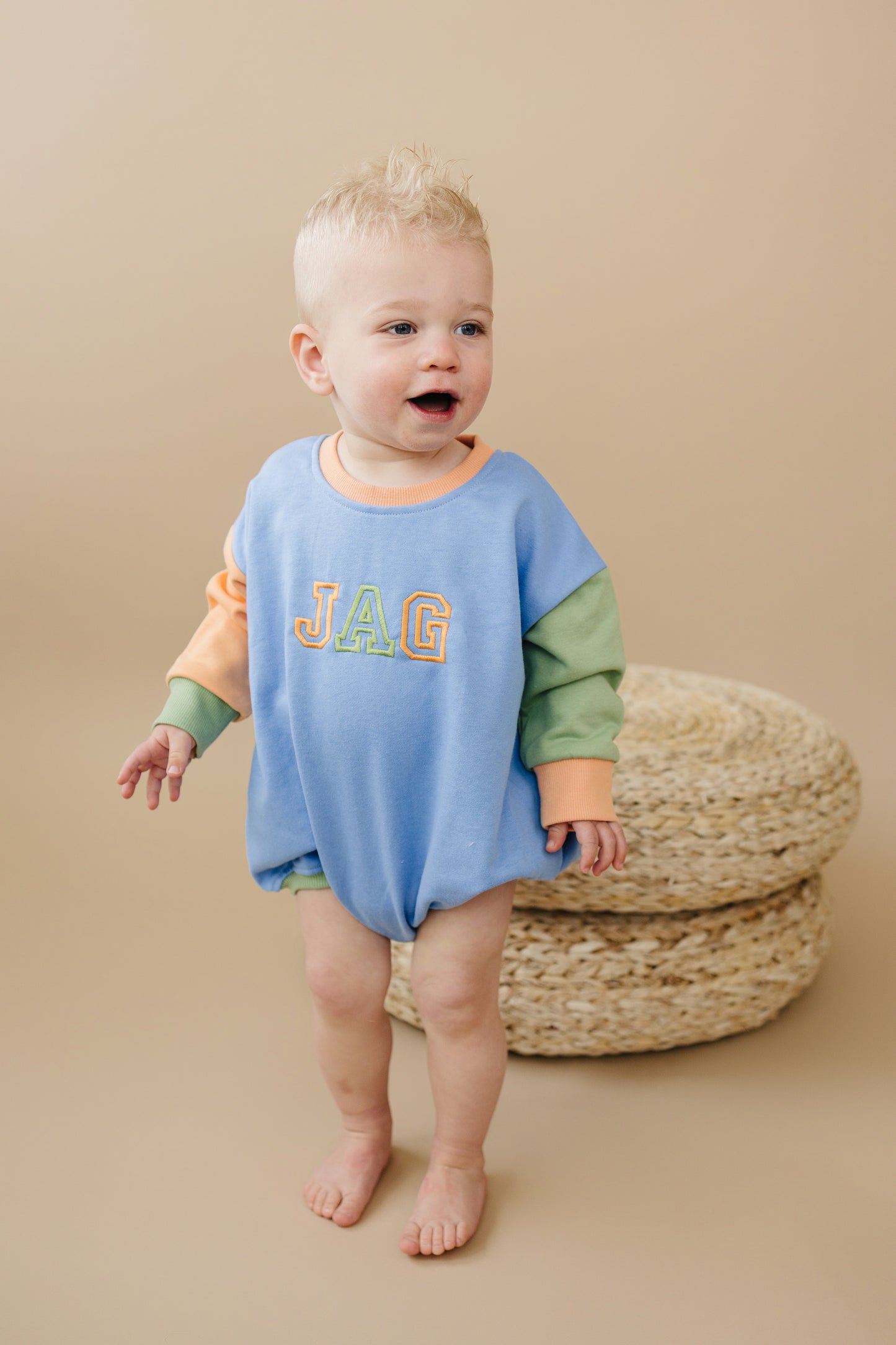 Colorblock Sweatshirt Romper