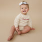 Organic Cotton Sweatshirt Bubble Romper - Sage or Cream