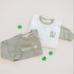 Colorblock Crewneck Sweatshirt - St. Patrick's Day Green & White