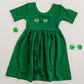 Organic Cotton Twirl Dress - Red St. Patrick's Green