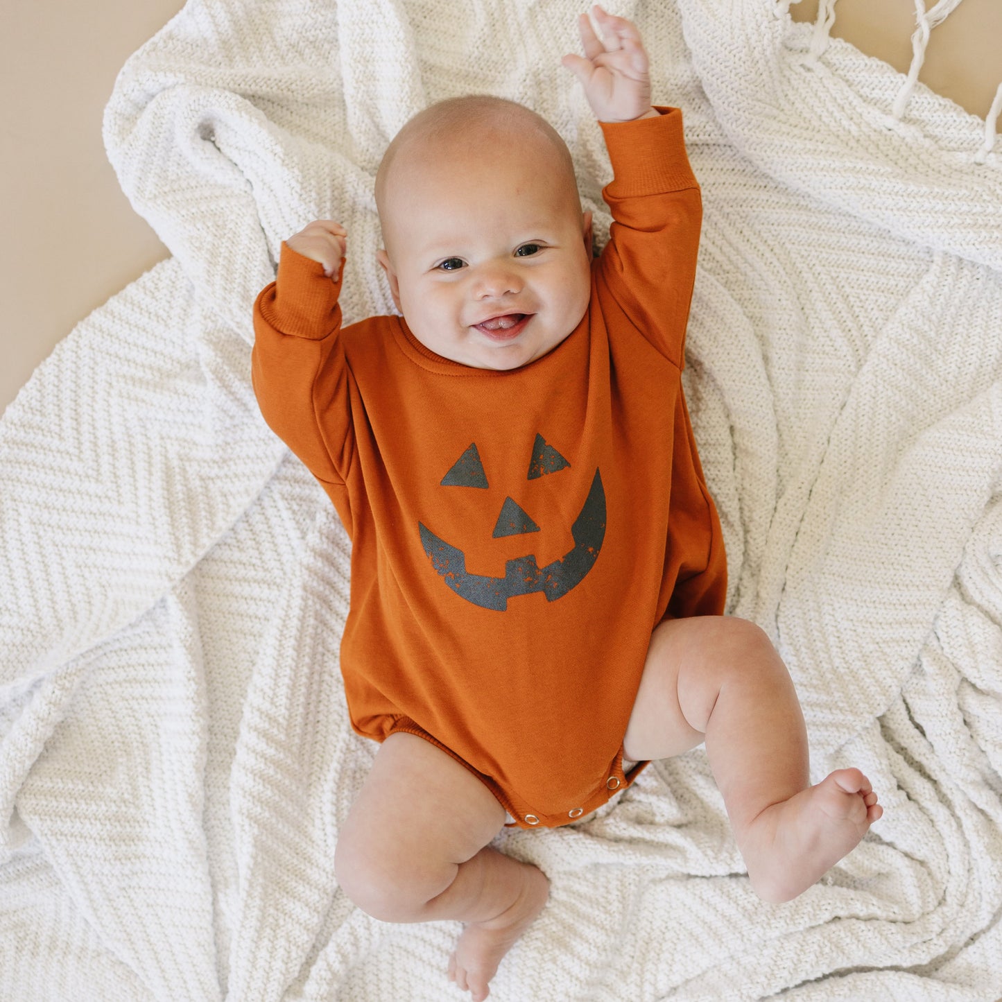 Sweatshirt Romper - Orange