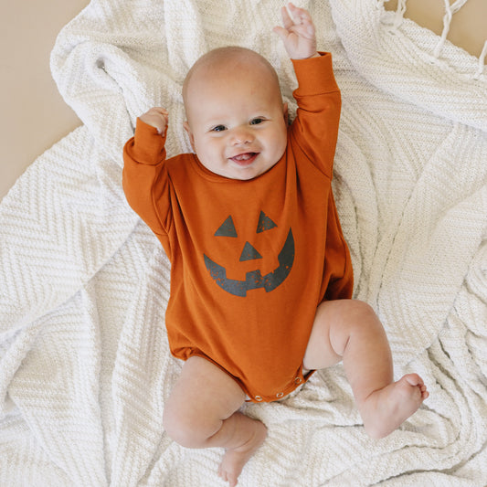 Sweatshirt Romper - Orange