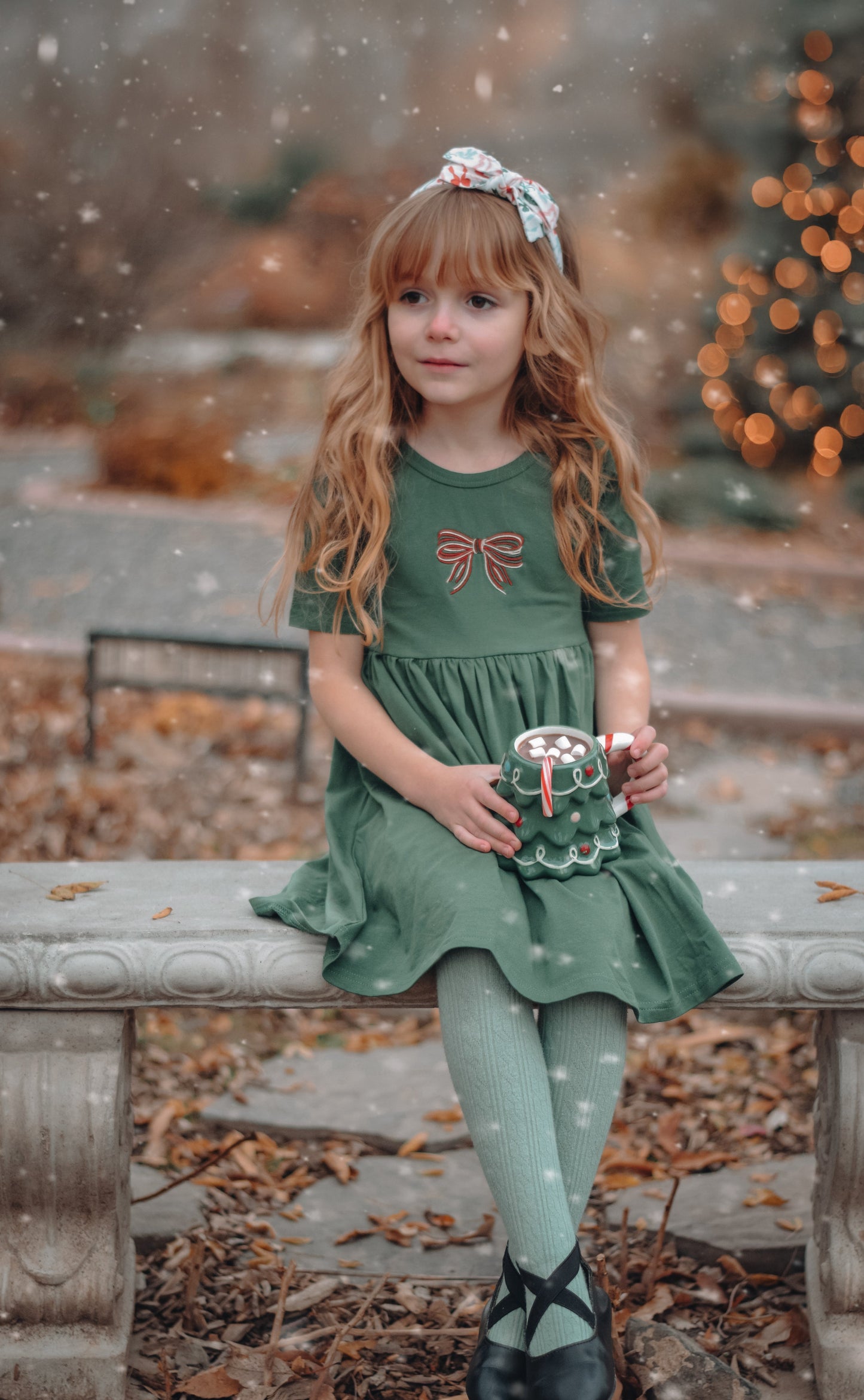 Organic Cotton Twirl Dress - Christmas