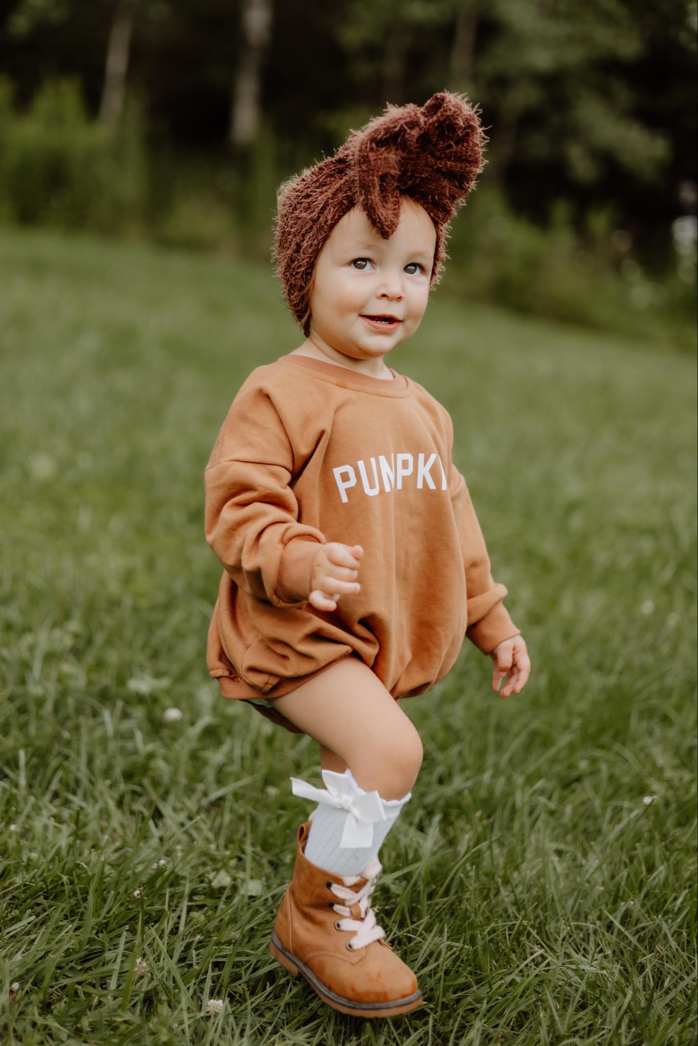 Crewneck Sweatshirt or Sweatshirt Romper - Burnt Orange