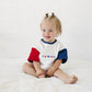 4th of July Colorblock T-Shirt Bubble Romper - Red White & Blue