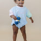Colorblock T-Shirt Romper - Blue Pastel
