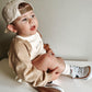 Custom Embroidered Colorblock Sweatshirt Romper - more colors - Little Joy Co.