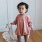 Sweatshirt Romper - Salmon Pink *NB only