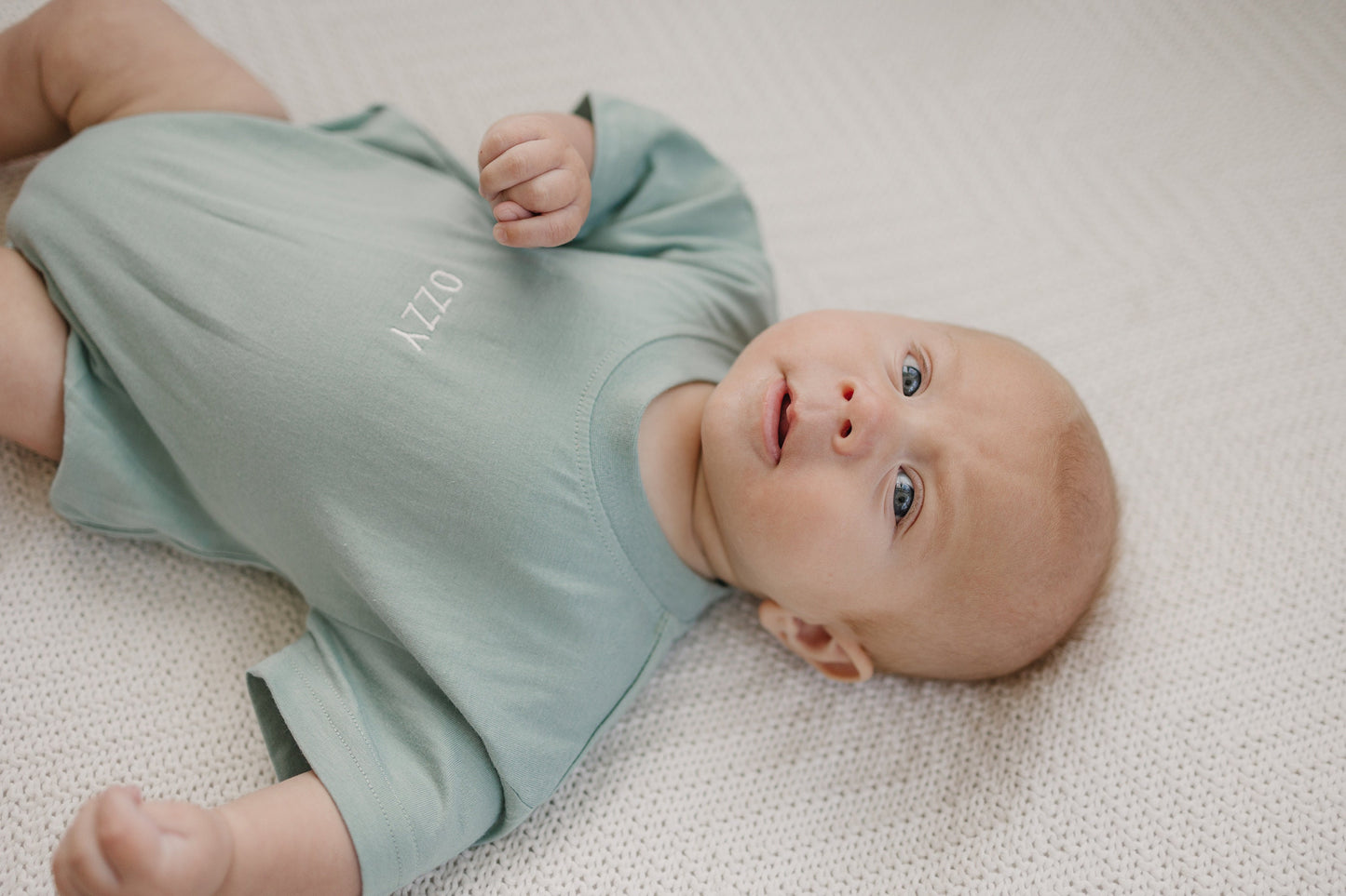 Organic Cotton Colorblock T-Shirt Romper - Teal