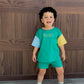 Organic Cotton Colorblock Tee and Shorts Set